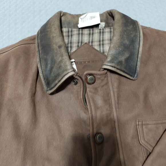 Roundtree & yorke Men's Jacket Leather Vintage - Picture 4 of 9